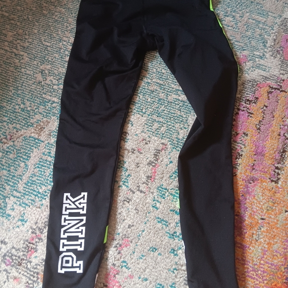 *SOLD*PINK Victoria Secret Neon Green Cozy Leggings - Picture 5 of 5